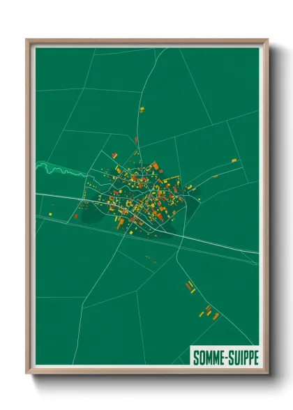 Une affiche de carte sur Somme-Suippe