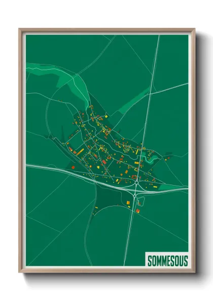 Une affiche de carte sur Sommesous