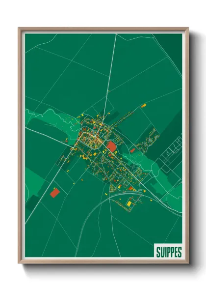 Une affiche de carte sur Suippes