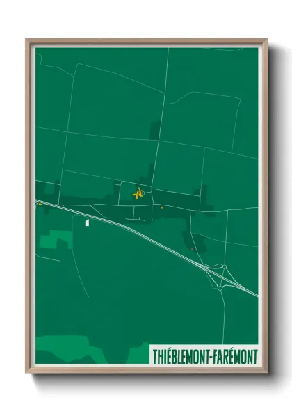 Une affiche de carte sur Thiéblemont-Farémont