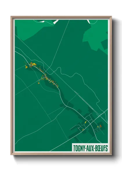 Une affiche de carte sur Togny-aux-Bœufs