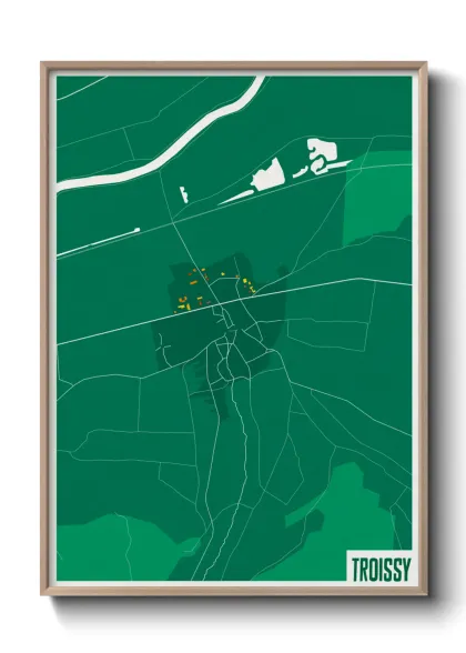 Une affiche de carte sur Troissy