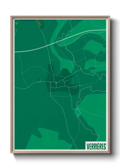 Une affiche de carte sur Verrières