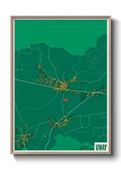 Une affiche de carte sur Vinay
