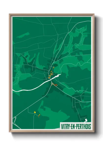 Une affiche de carte sur Vitry-en-Perthois