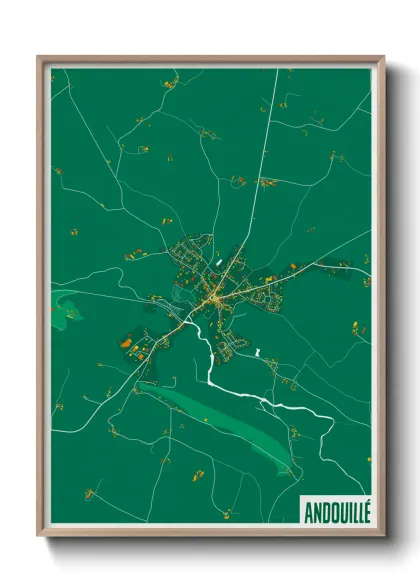 Une affiche de carte sur Andouillé
