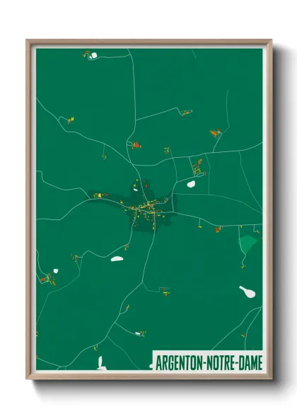 Une affiche de carte sur Argenton-Notre-Dame