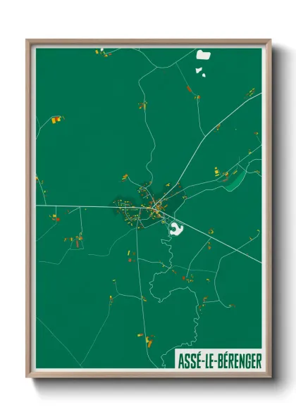 Une affiche de carte sur Assé-le-Bérenger
