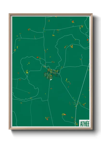 Une affiche de carte sur Athée