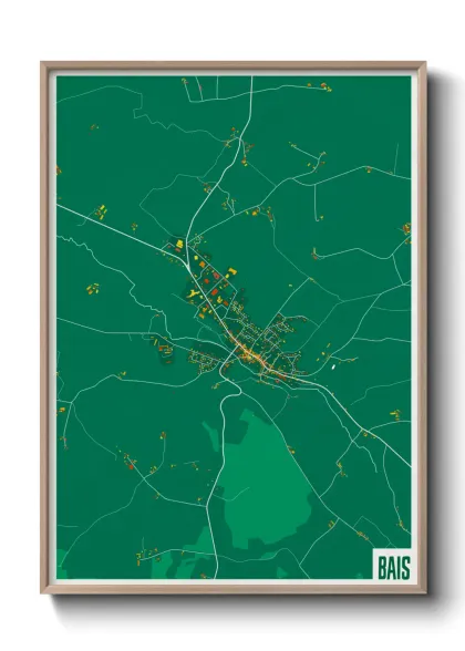 Une affiche de carte sur Bais