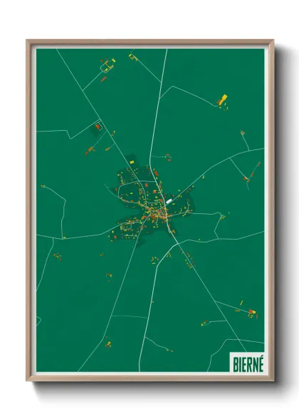 Une affiche de carte sur Bierné