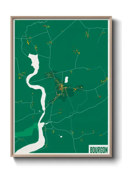 Une affiche de carte sur Bourgon