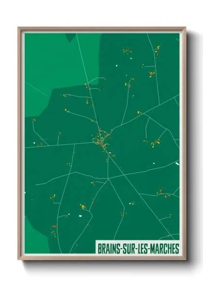 Une affiche de carte sur Brains-sur-les-Marches