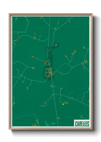 Une affiche de carte sur Carelles