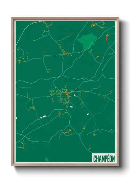 Une affiche de carte sur Champéon