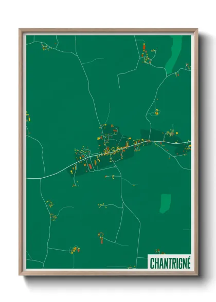 Une affiche de carte sur Chantrigné