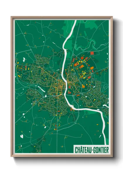 Une affiche de carte sur Château-Gontier