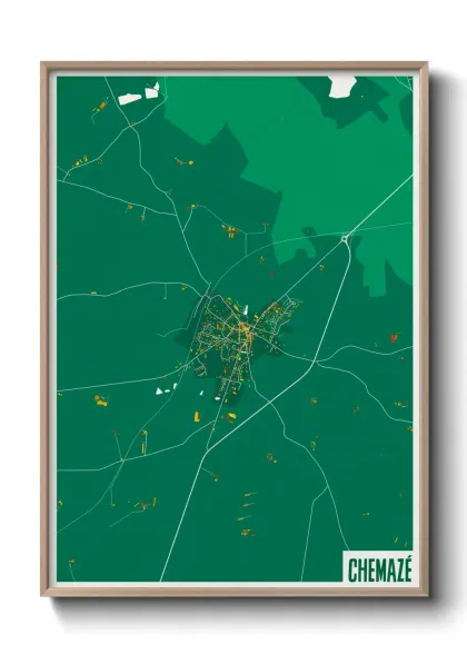 Une affiche de carte sur Chemazé
