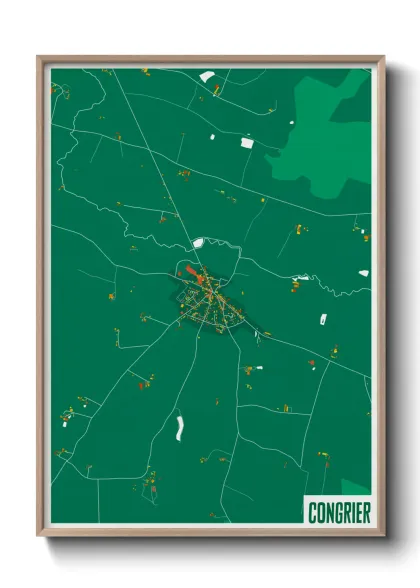 Une affiche de carte sur Congrier