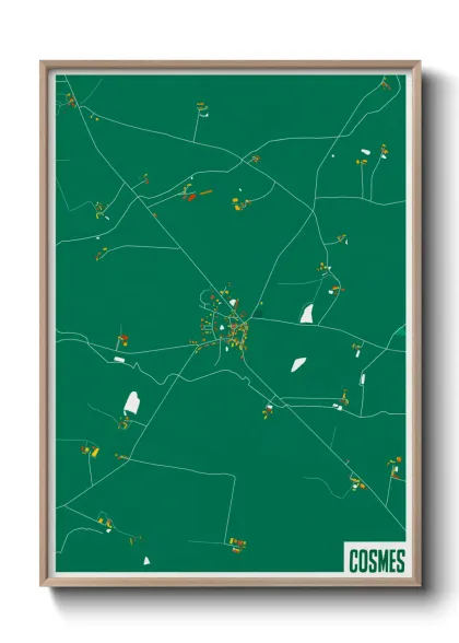 Une affiche de carte sur Cosmes