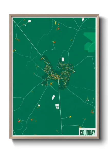 Une affiche de carte sur Coudray