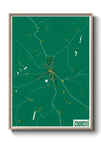 Une affiche de carte sur Courcité