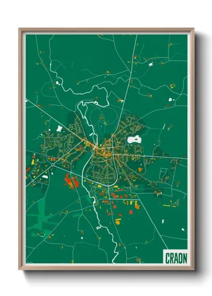 Une affiche de carte sur Craon