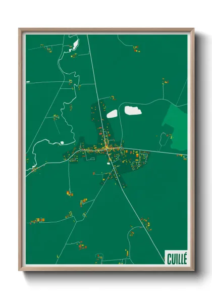 Une affiche de carte sur Cuillé