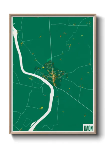 Une affiche de carte sur Daon