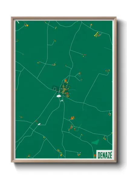 Une affiche de carte sur Denazé