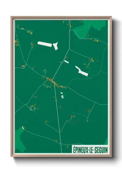 Une affiche de carte sur Épineux-le-Seguin