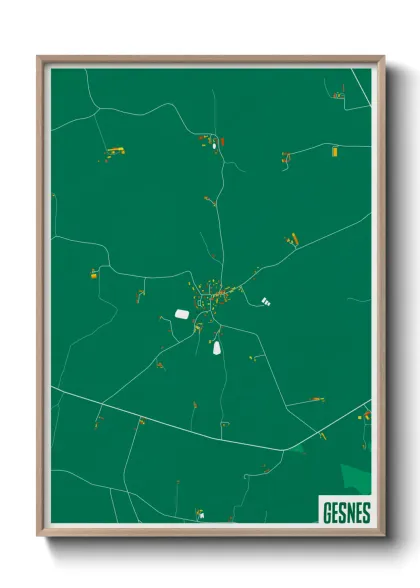 Une affiche de carte sur Gesnes