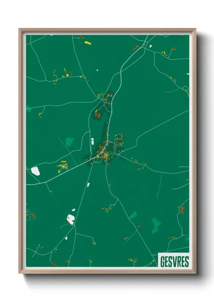 Une affiche de carte sur Gesvres