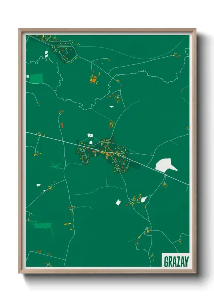 Une affiche de carte sur Grazay