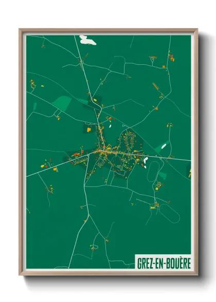 Une affiche de carte sur Grez-en-Bouère