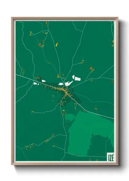 Une affiche de carte sur Izé