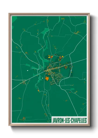 Une affiche de carte sur Javron-les-Chapelles