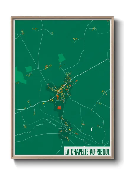 Une affiche de carte sur La Chapelle-au-Riboul