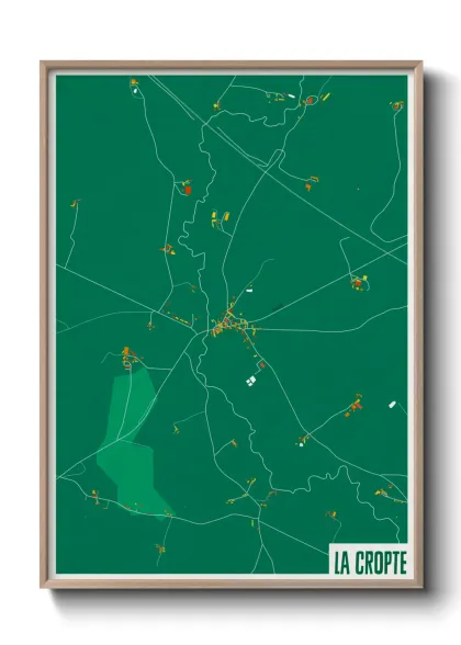 Une affiche de carte sur La Cropte