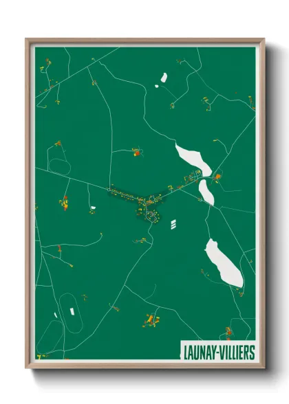 Une affiche de carte sur Launay-Villiers