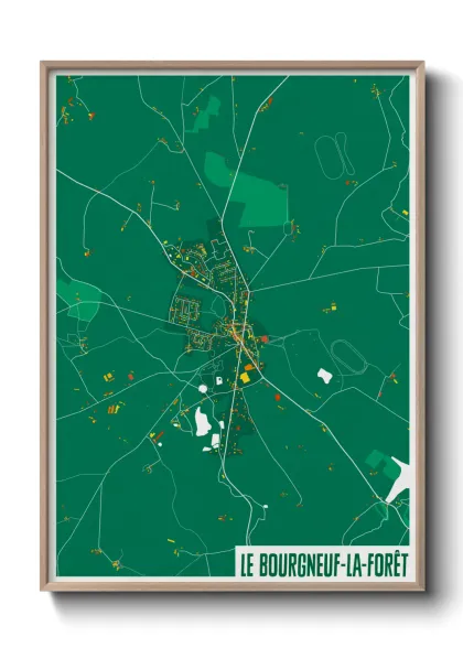 Une affiche de carte sur Le Bourgneuf-la-Forêt