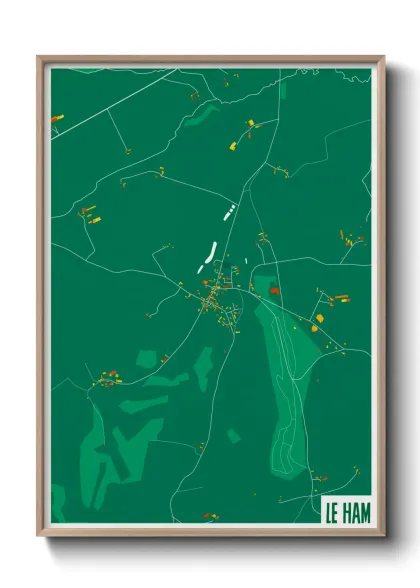Une affiche de carte sur Le Ham