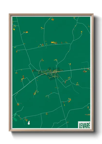 Une affiche de carte sur Levaré