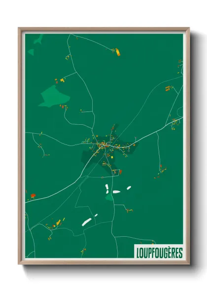 Une affiche de carte sur Loupfougères