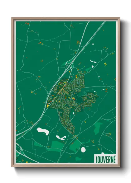 Une affiche de carte sur Louverné