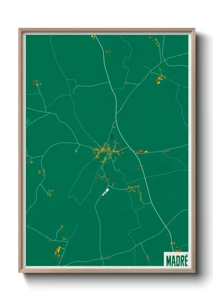 Une affiche de carte sur Madré