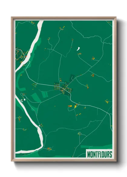 Une affiche de carte sur Montflours