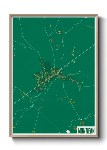 Une affiche de carte sur Montjean