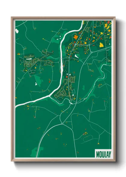 Une affiche de carte sur Moulay