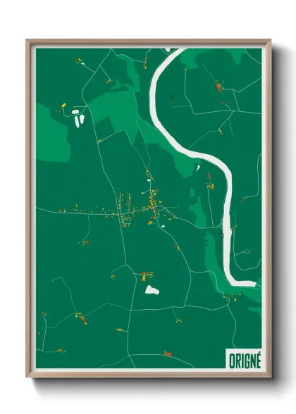 Une affiche de carte sur Origné